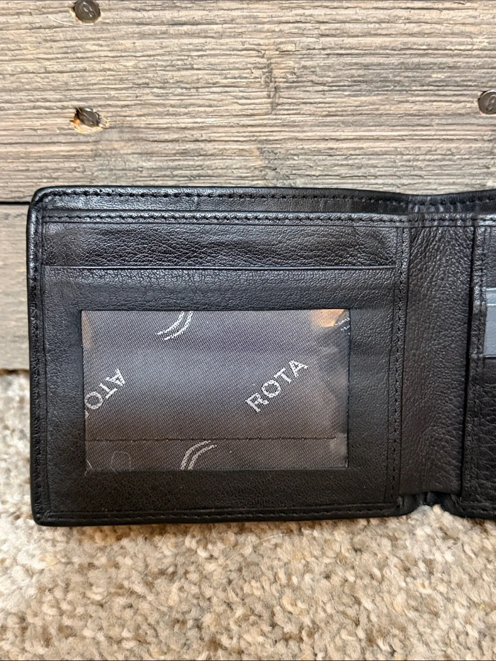 ROTA Genuine Stingray Leather Bifold Wallet Black Blue Exotic Leather Men’s